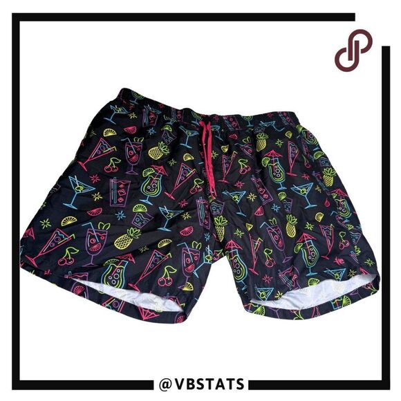 Tipsy Elves Men's Neon Nightcap Drawstring Stretch Swim Trunks Multicolor 2XL - Picture 1 of 8